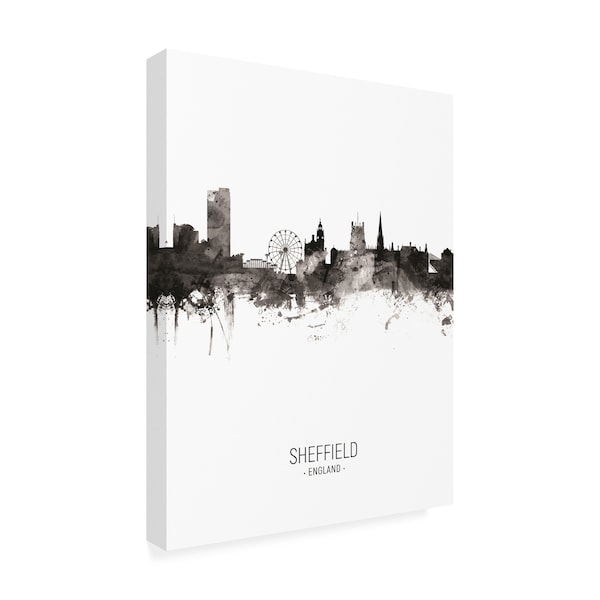 Michael Tompsett 'Sheffield England Skyline Portrait II' Canvas Art,35x47